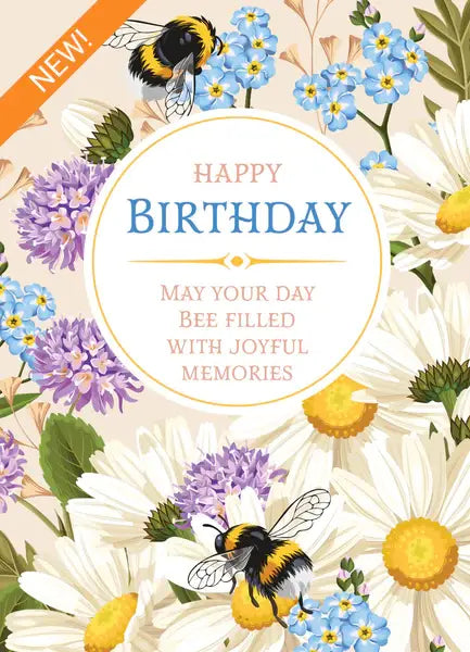 Happy Birthday - Bee - Forget Me Not Seed Packets