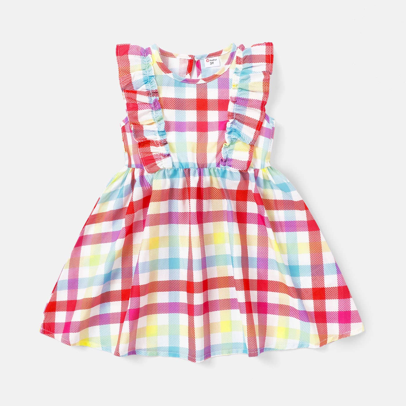 Toddler Girl Plaid Ruffled Sleeveless Dress