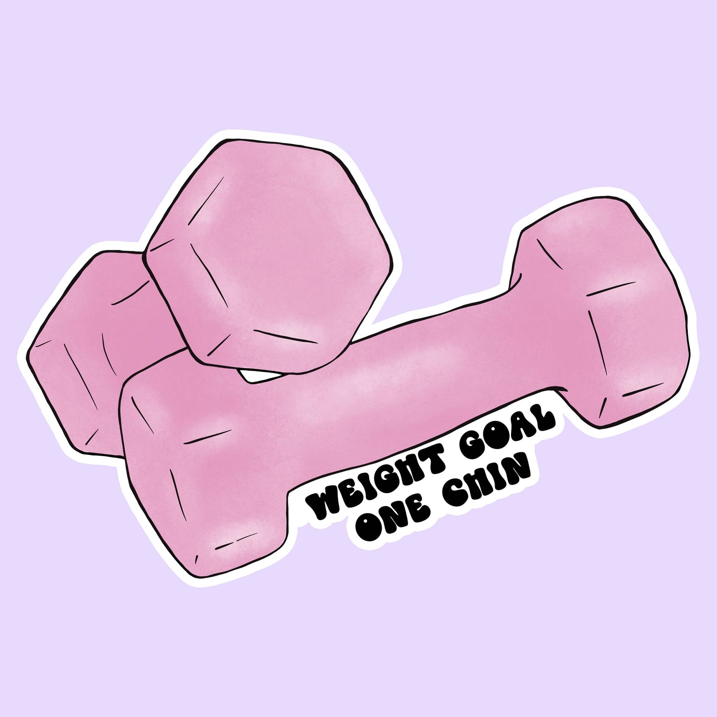 Weight Goal One Chin Funny Fitness Sticker Decal