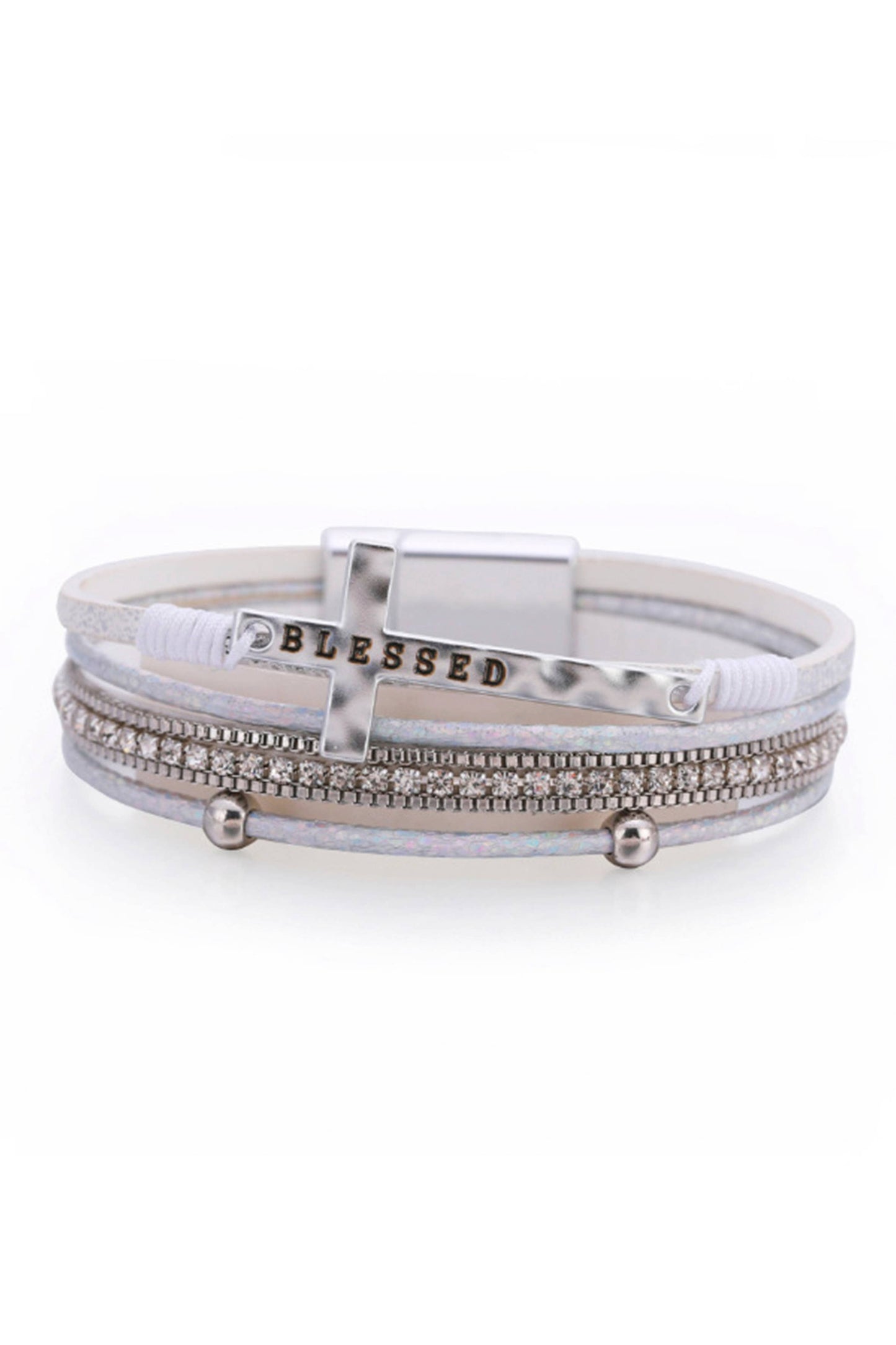 Cross Pu Leather Magnetic Bracelets B2818