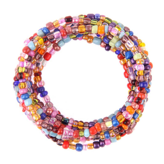 Beaded bracelets 8 pcs mulit colored with metallics